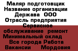 Маляр-подготовщик › Название организации ­ Держава, ООО › Отрасль предприятия ­ Сервисное обслуживание, ремонт › Минимальный оклад ­ 1 - Все города Работа » Вакансии   . Мордовия респ.